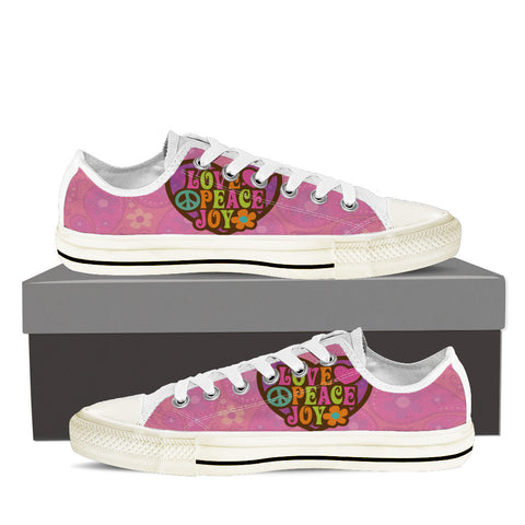 Love Peace Joy Hippie Women Low Top Shoes