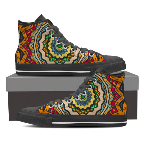 Mandala Mens High Top Shoes