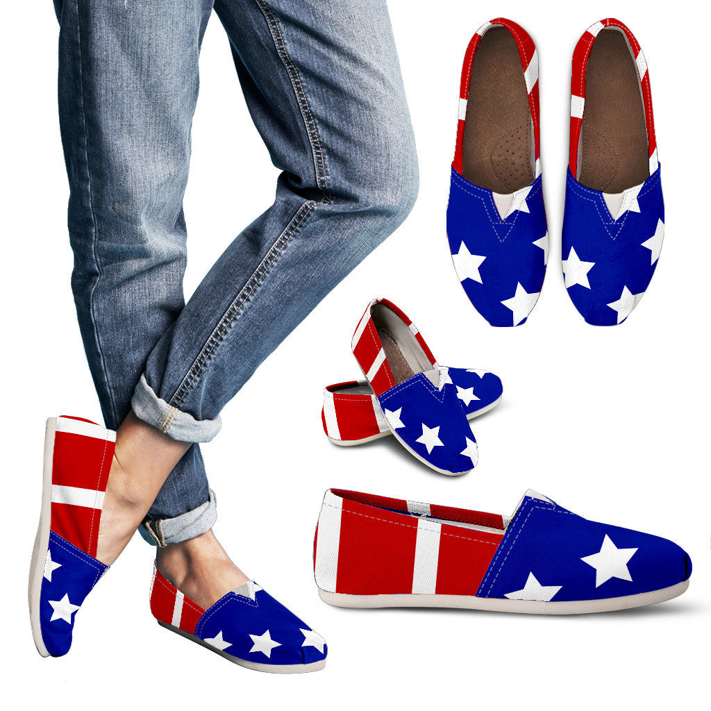 Flag Print Womens Casual Shoes