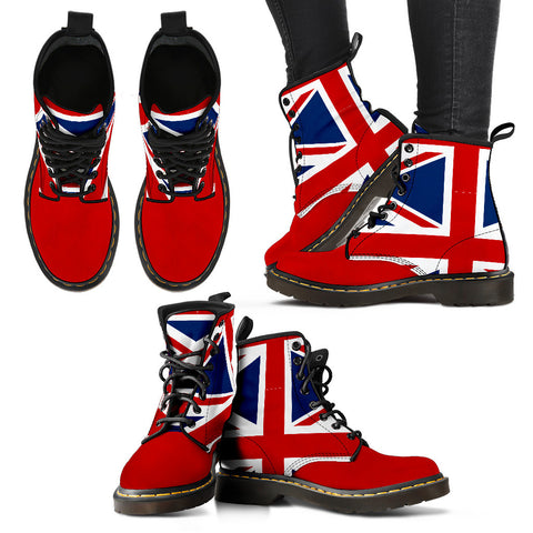 Union Jack Flag Red Premium Suede Boots