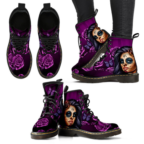 Calavera Purple Womens Boots