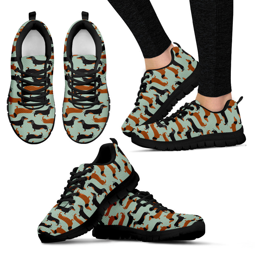 Dog Pattern Black Sneakers