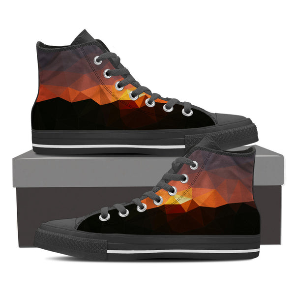 Abstract Sunset High Top Womens White Shoes