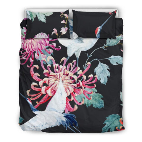 Japanese Cranes & Chrysanthemum Bedding Set