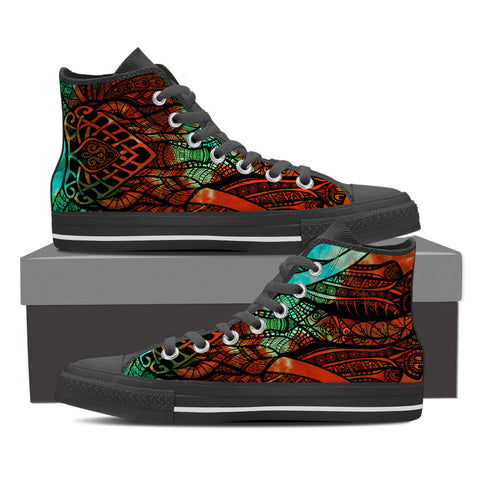 Ornate Elephant Mens High Top Shoes