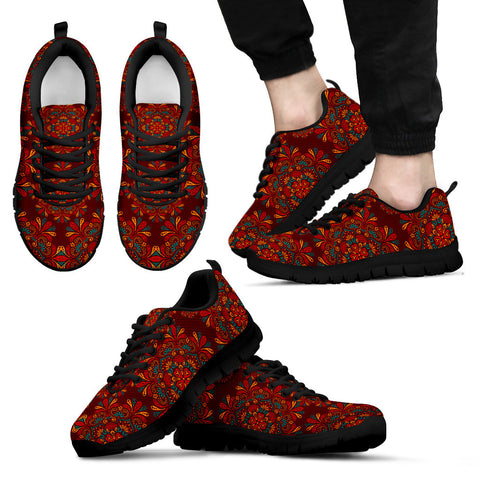 Red Mandala Black Sneakers