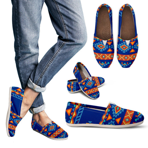 Blue Aztec Print Womens Casual Shoes