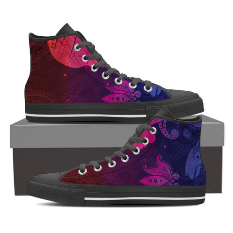 Paisley Purple Mens High Top Shoes