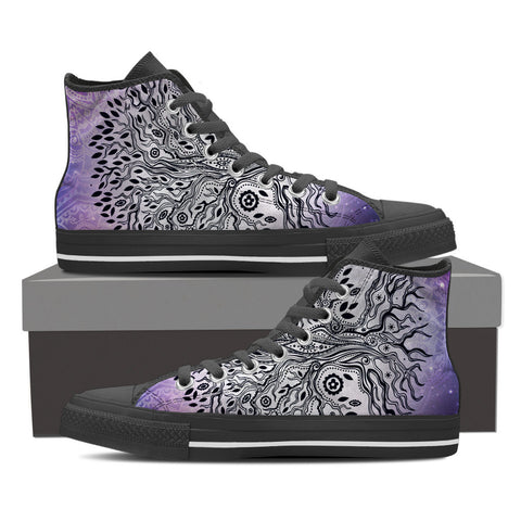 Tree of Life Purple Mens High Top Shoes