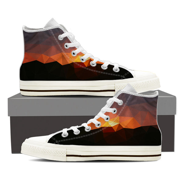 Abstract Sunset High Top Womens White Shoes