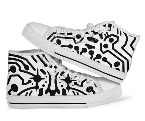 Circuit Negative White High Tops