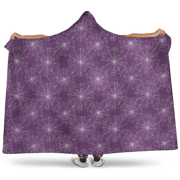 Goth Web Purple Hooded Blanket