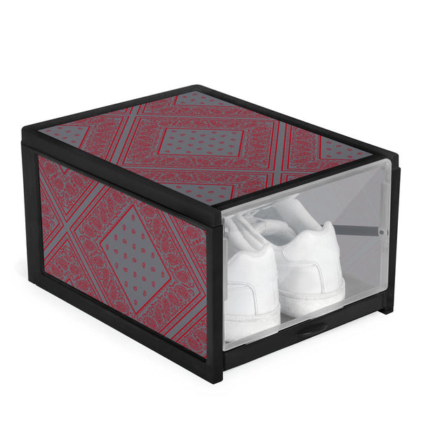 Gray and Red Bandana Diamond Shoe Box