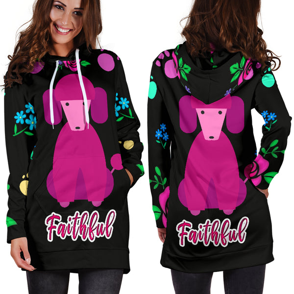 Faithful Poodle Dog Hoodie Dress Cute Poodle Dogs