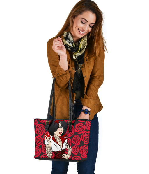 small leather tote new mock test