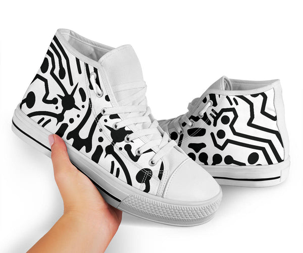 Circuit Negative White High Tops