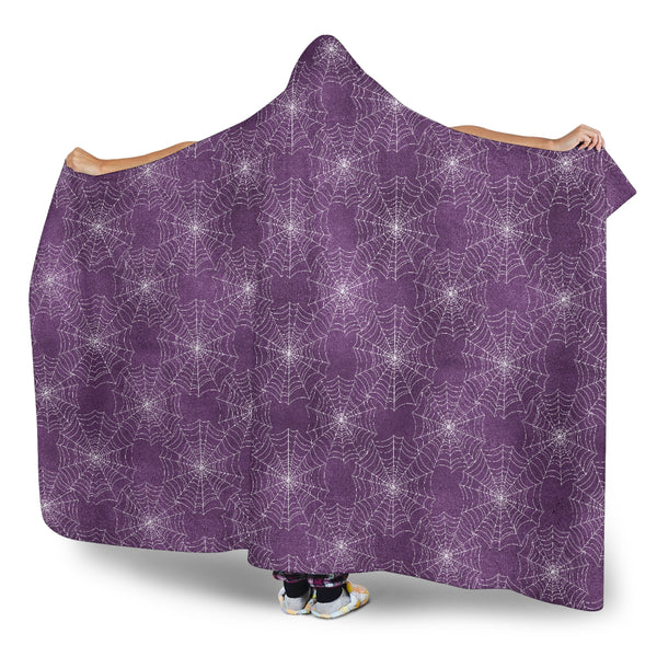 Goth Web Purple Hooded Blanket