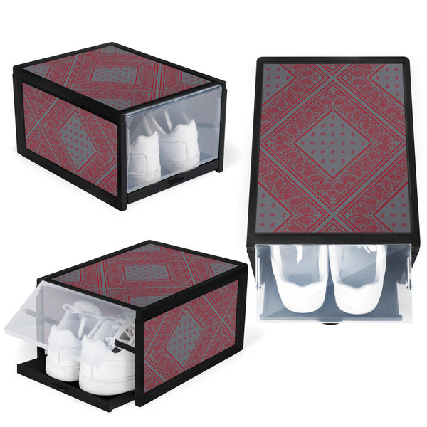 Gray and Red Bandana Diamond Shoe Box