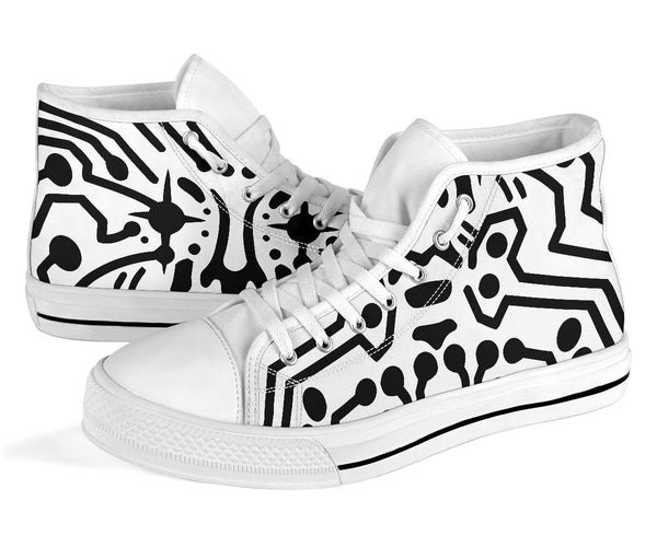 Circuit Negative White High Tops