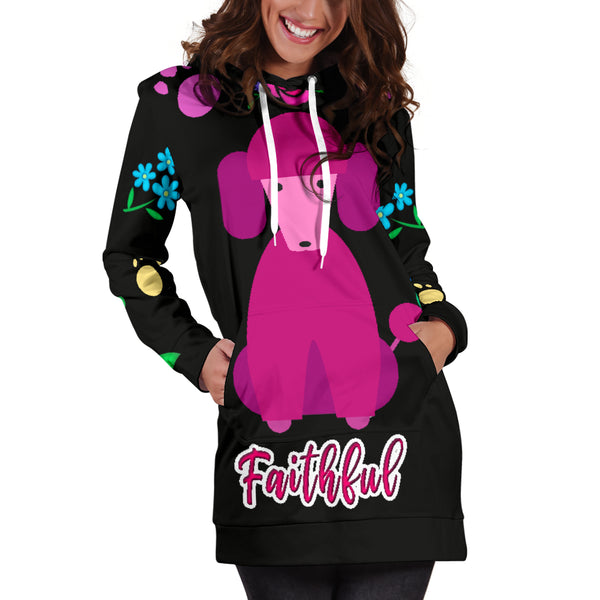 Faithful Poodle Dog Hoodie Dress Cute Poodle Dogs