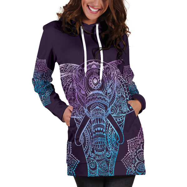 Elephant Mandala Hoodie Dress