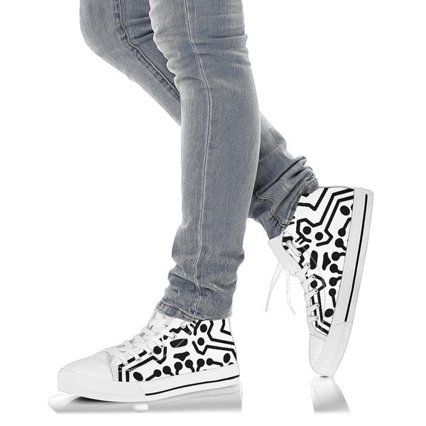 Circuit Negative White High Tops